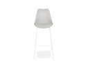 Tabouret de bar design LEMON gris avec pied en métal blanc