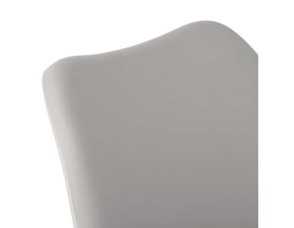 Tabouret de bar design LEMON gris avec pied en métal blanc
