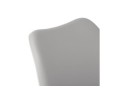Tabouret de bar design LEMON gris avec pied en métal blanc