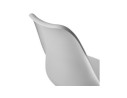 Tabouret de bar design LEMON gris avec pied en métal blanc