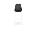 Tabouret de bar design LEMON noir avec pied en métal blanc