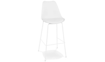 BS05960WHWH 5404028331767 Tabouret de bar design LEMON blanc avec pied en métal blanc
