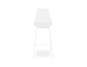 Tabouret de bar design LEMON blanc avec pied en métal blanc