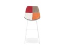 Tabouret de bar CAPSUL style patchwork avec pied en métal blanc