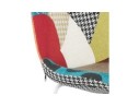 Tabouret de bar CAPSUL style patchwork avec pied en métal blanc