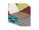 Tabouret de bar CAPSUL style patchwork avec pied en métal blanc