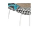 Tabouret de bar CAPSUL style patchwork avec pied en métal blanc