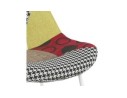 Tabouret de bar CAPSUL style patchwork avec pied en métal blanc