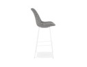 Tabouret de bar SPARK en tissu pied de poule et pieds en métal blanc
