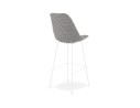 Tabouret de bar SPARK en tissu pied de poule et pieds en métal blanc