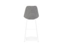 Tabouret de bar SPARK en tissu pied de poule et pieds en métal blanc