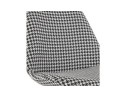 Tabouret de bar SPARK en tissu pied de poule et pieds en métal blanc