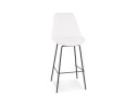 BS06230WHBL 5404028336908 Tabouret de bar LEONIE en tissu bouloché blanc et pied en métal noir