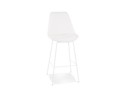 BS06250WHWH 5404028336946 Tabouret de bar LEONIE en tissu bouloché blanc et pied en métal blanc