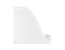 Tabouret de bar LEONIE en tissu bouloché blanc et pied en métal blanc