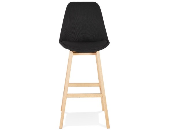 Tabouret de bar scandinave TERESA en tissu noir