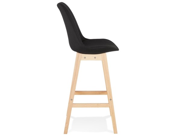 Tabouret de bar scandinave TERESA en tissu noir