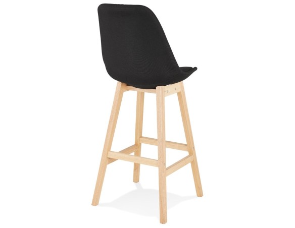 Tabouret de bar scandinave TERESA en tissu noir