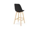 Tabouret de bar scandinave TERESA en tissu noir