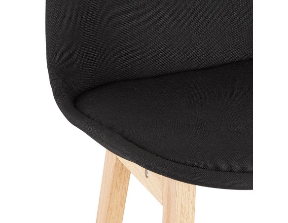 Tabouret de bar scandinave TERESA en tissu noir