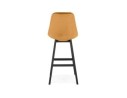 Tabouret de bar MORISS en velours moutarde et pieds en bois noir