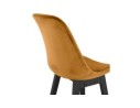 Tabouret de bar MORISS en velours moutarde et pieds en bois noir