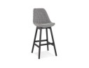 BS05530DIBL 5404028318232 Tabouret de bar MORISS en tissu pied de poule et pieds en bois noir