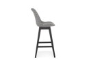 Tabouret de bar MORISS en tissu pied de poule et pieds en bois noir