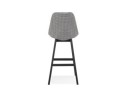 Tabouret de bar MORISS en tissu pied de poule et pieds en bois noir