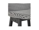 Tabouret de bar MORISS en tissu pied de poule et pieds en bois noir