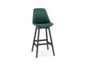 BS03240GEBL 5420072083049 Tabouret de bar MORISS en velours vert et pieds en bois noir