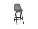 BS03250GRBL 5420072083063 Tabouret de bar MORISS en velours gris et pieds en bois noir