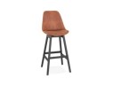 BS03330BRBL 5420072083223 Tabouret de bar ASPEN en microfibre brune et pieds en bois noir
