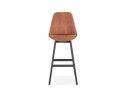 Tabouret de bar ASPEN en microfibre brune et pieds en bois noir