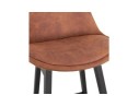 Tabouret de bar ASPEN en microfibre brune et pieds en bois noir
