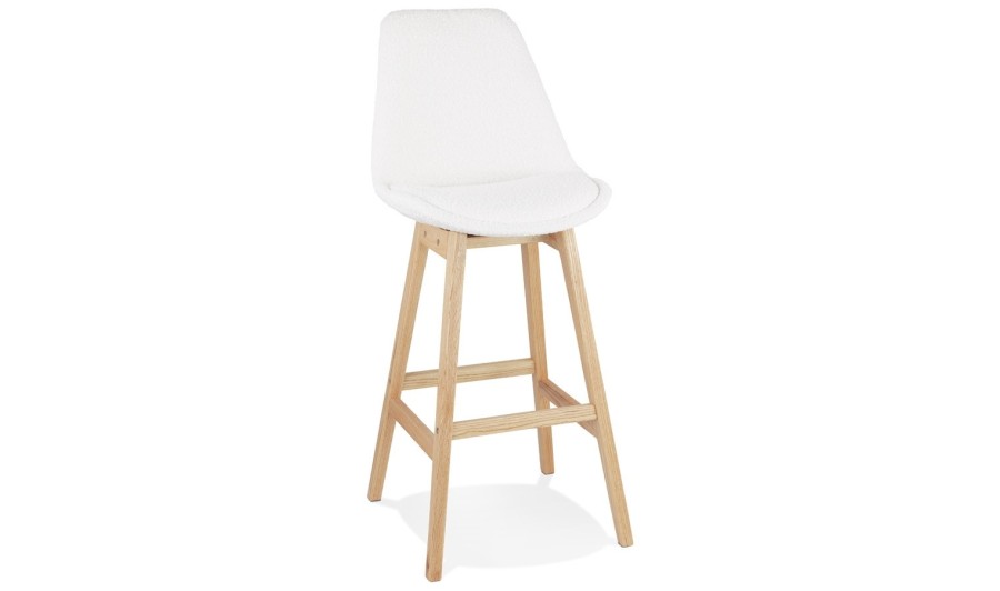 BS06160WHNA 5404028336762 Tabouret de bar SANDRA en tissu bouloché blanc style scandinave BS06160WHNA 5404028336762 Tabouret de bar SANDRA en tissu bouloché blanc style scandinave