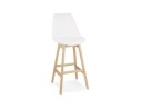 BS06160WHNA 5404028336762 Tabouret de bar SANDRA en tissu bouloché blanc style scandinave