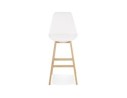 Tabouret de bar SANDRA en tissu bouloché blanc style scandinave