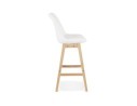 Tabouret de bar SANDRA en tissu bouloché blanc style scandinave