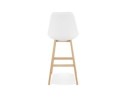 Tabouret de bar SANDRA en tissu bouloché blanc style scandinave