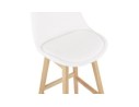 Tabouret de bar SANDRA en tissu bouloché blanc style scandinave