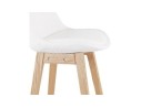 Tabouret de bar SANDRA en tissu bouloché blanc style scandinave