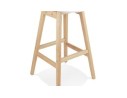 Tabouret de bar SANDRA en tissu bouloché blanc style scandinave