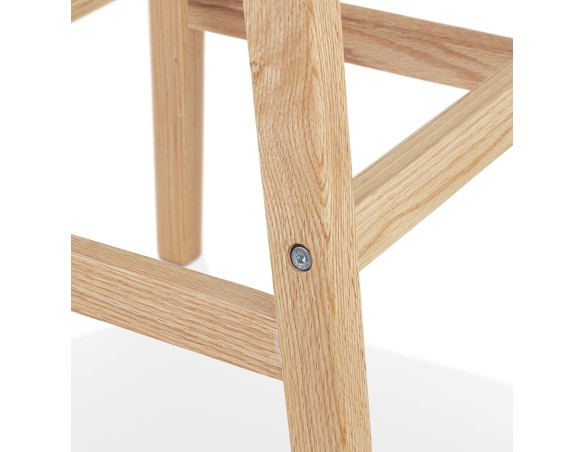 Tabouret de bar SANDRA en tissu bouloché blanc style scandinave
