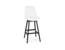 BS06180WHBL 5404028336809 Tabouret de bar SANDRA en tissu bouloché blanc et pied en bois noir