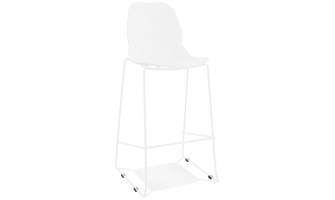 BS06080WHWH 5404028332580 Tabouret de bar design empilable BERLIN blanc avec pied en métal blanc