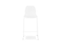 Tabouret de bar design empilable BERLIN blanc avec pied en métal blanc