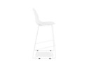 Tabouret de bar design empilable BERLIN blanc avec pied en métal blanc