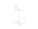Tabouret de bar design empilable BERLIN blanc avec pied en métal blanc