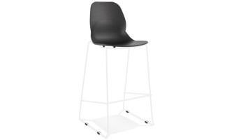 BS06100BLWH 5404028332627 Tabouret de bar design empilable BERLIN noir avec pied en métal blanc